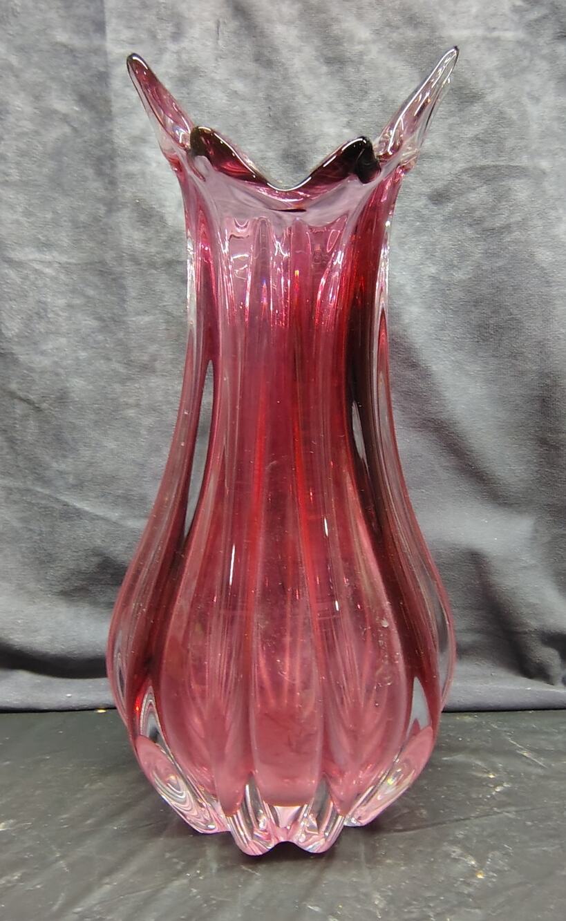 Vintage Murano style swung Art Glass vase